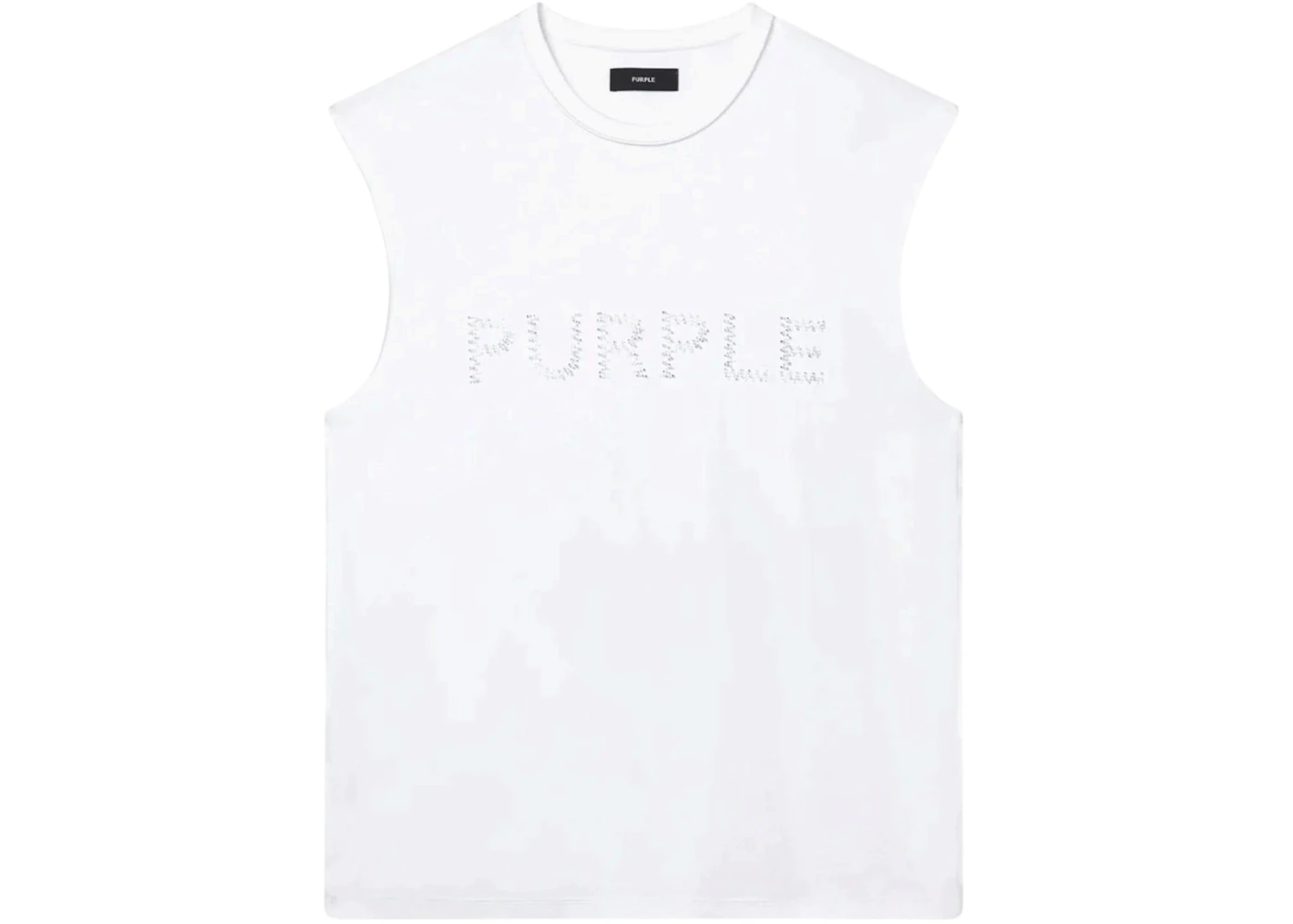 Purple Brand Textured Sleeveless Tee White