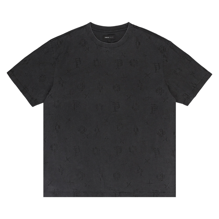 PURPLE BRAND Textured Jersey Short-Sleeve Tee 'Black'