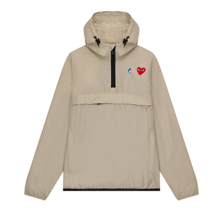 Comme des Garçons PLAY x K-Way Half-Zip Packable Jacket 'Beige'