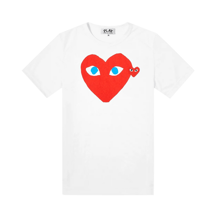 Comme des Garçons PLAY Double Heart Logo T-Shirt 'White'
