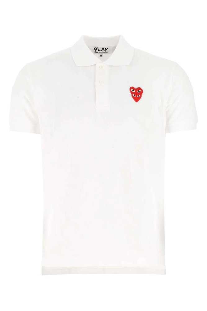 Comme des Garçons Play Double Heart Logo Patch Polo Shirt