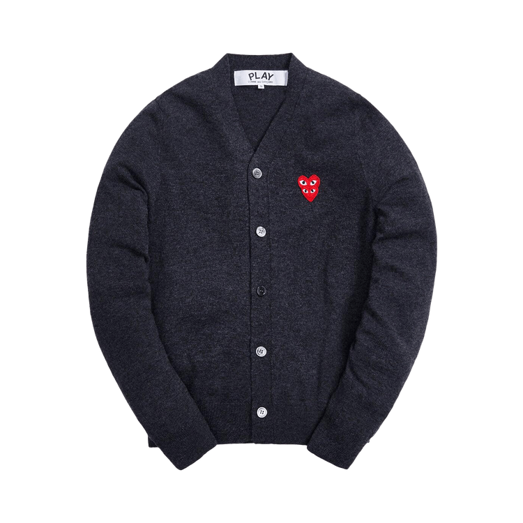 Comme des Garçons Play Double Heart Hooded Zip Sweatshirt 'Black'