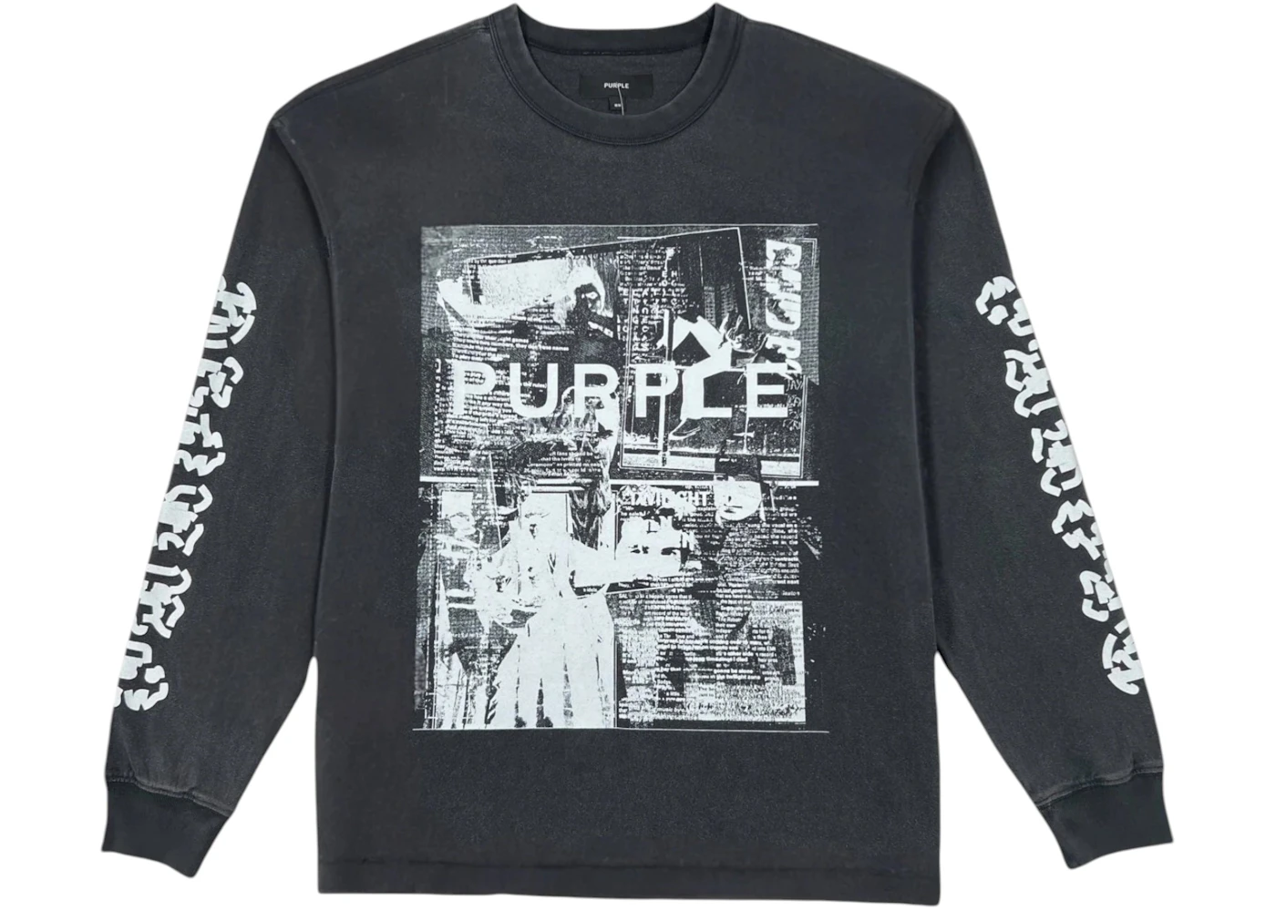 Purple Brand P204-TBBD425 Textured Jersey L/S Tee Black