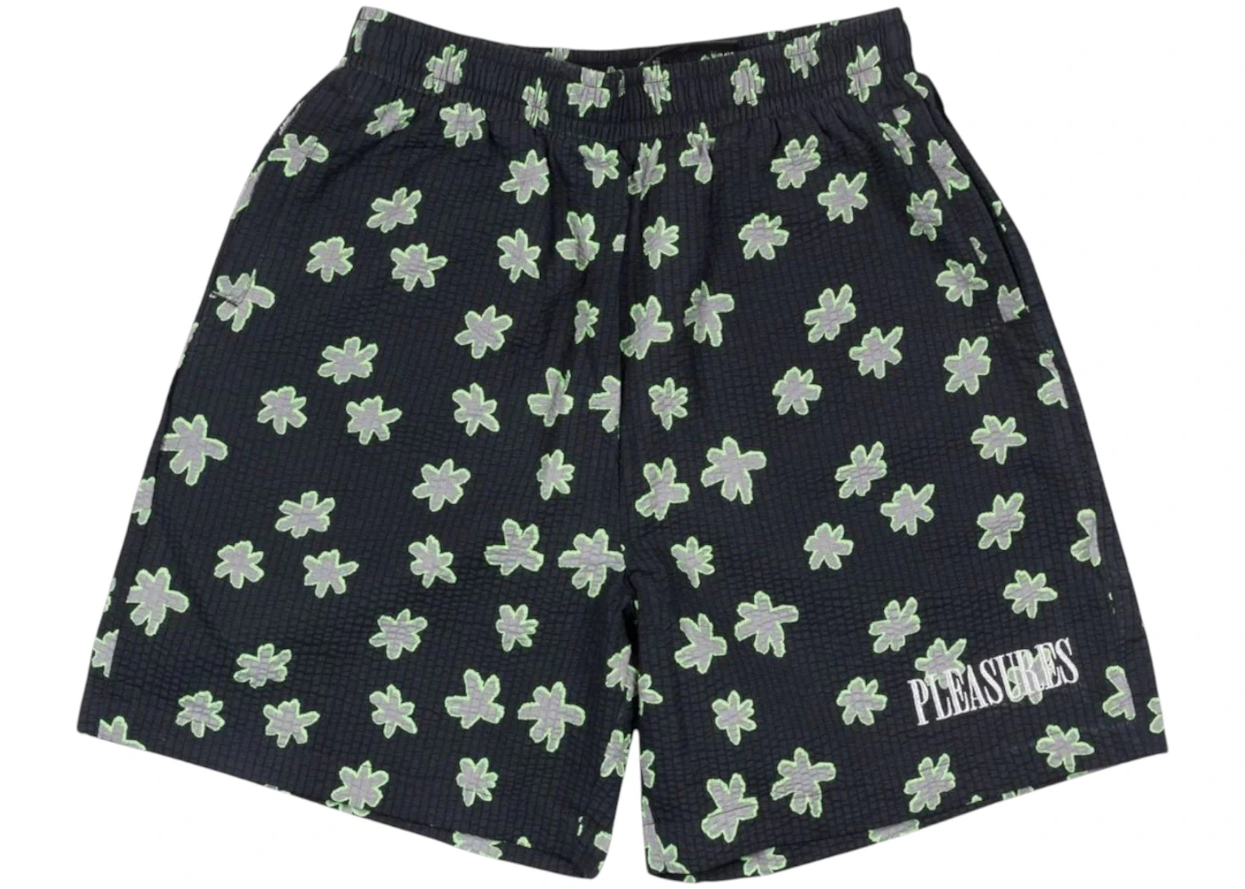 Pleasures Floral Seersucker Shorts Black