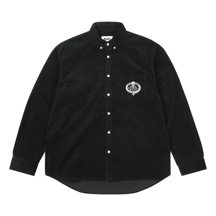 Palace Skull Crest Cord Shirt 'Black'