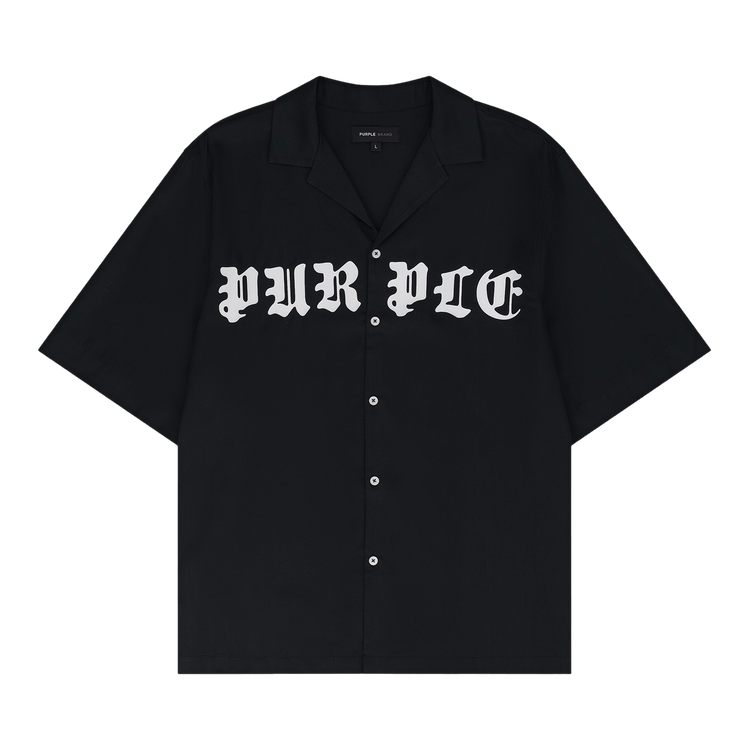 PURPLE BRAND Lyocell Short-Sleeve Shirt 'Black'