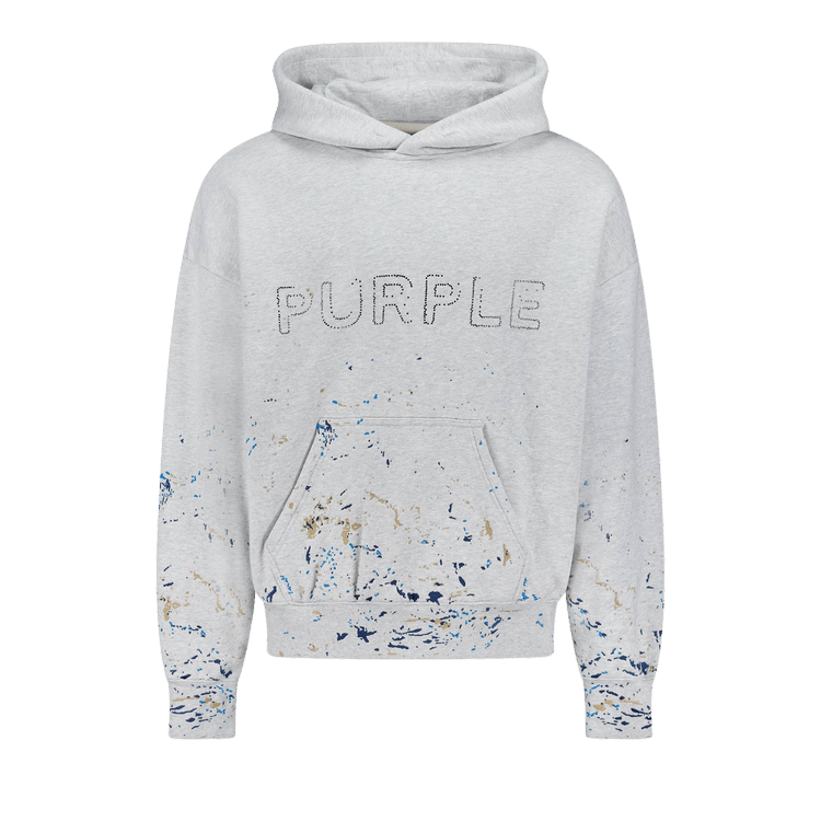PURPLE BRAND Paint Splatter Logo Hoodie 'Grey'