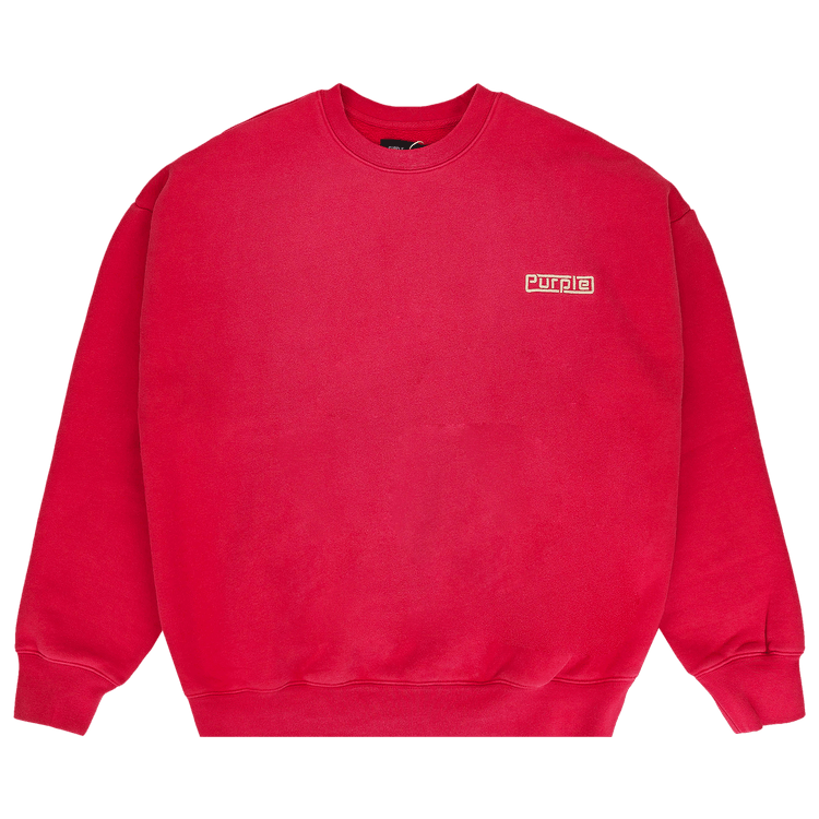 PURPLE BRAND HWT Fleece Plate Crewneck Sweatshirt 'Red'