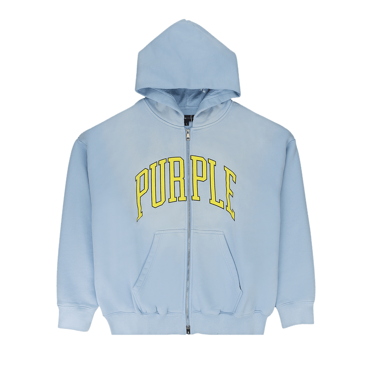 PURPLE BRAND Collegiate Zip Up Hoodie 'Blue'
