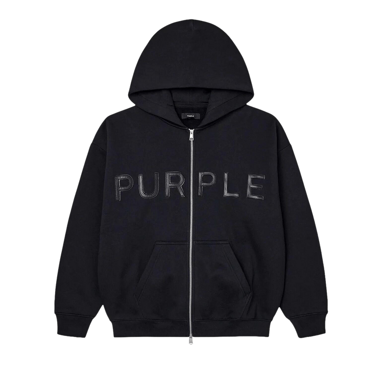 PURPLE BRAND Chopped Zip Up Hoodie 'Black'
