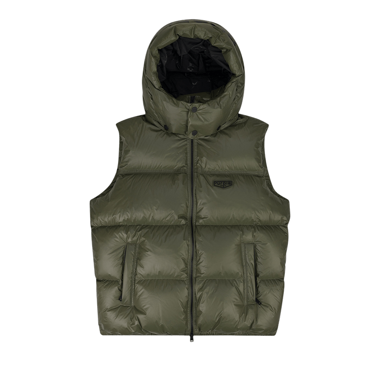 PURPLE BRAND Nylon Puffer Vest 'Green'