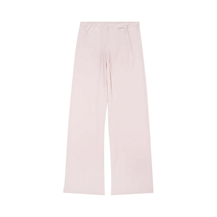 Sporty & Rich Signature Logo Ribbed House Pant 'Clear Pink Black'