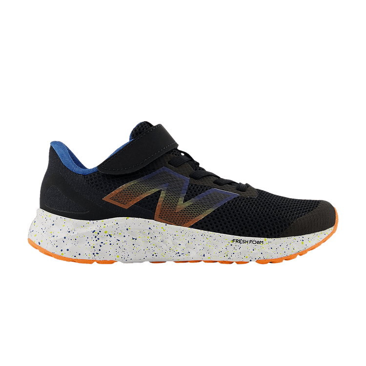 New Balance Fresh Foam Arishi v4 Bungee Lace Top Strap Little Kid 'Black Blue Blaze Orange'