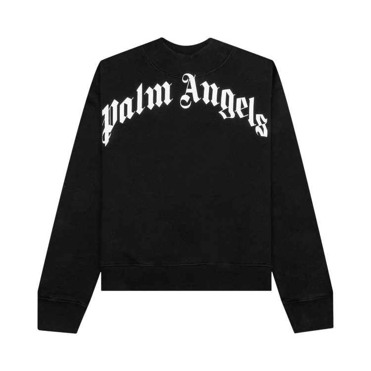 Palm Angels Kids Classic Overlogo Crewneck 'Black/White'