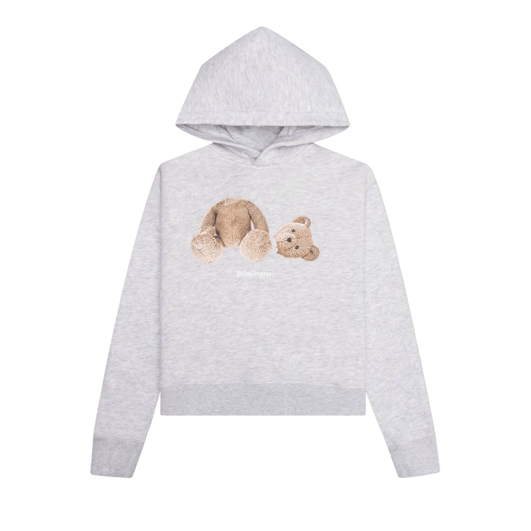 Palm Angels Kids Bear Hoodie 'Melange Grey'