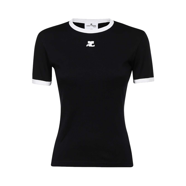 Courrèges Bumpy Contrast T-Shirt 'Black/Heritage White'