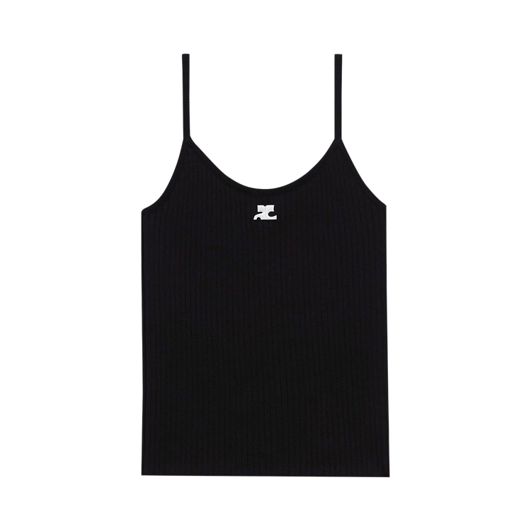 Courrèges Rib Knit Tank Top 'Black'