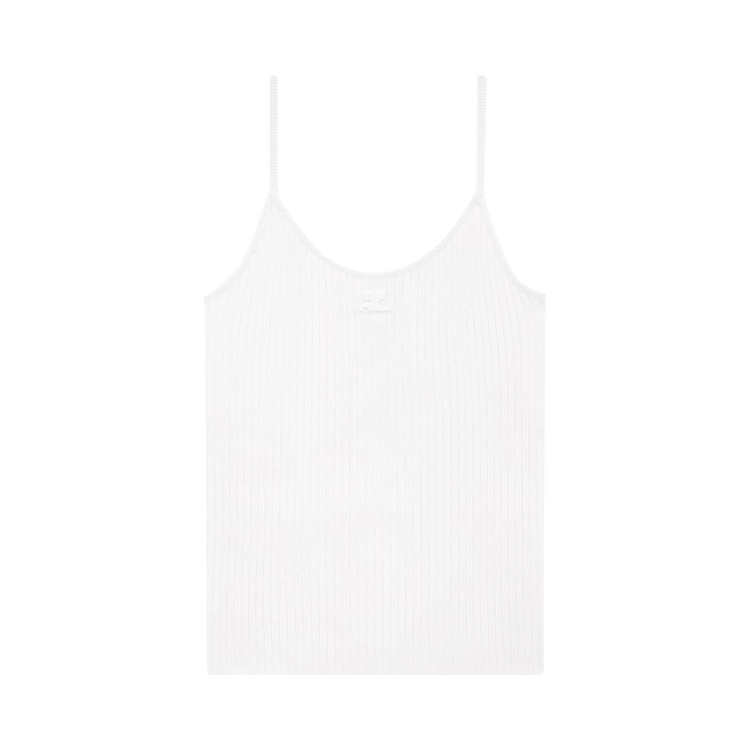 Courrèges Rib Knit Tank Top 'Heritage White'