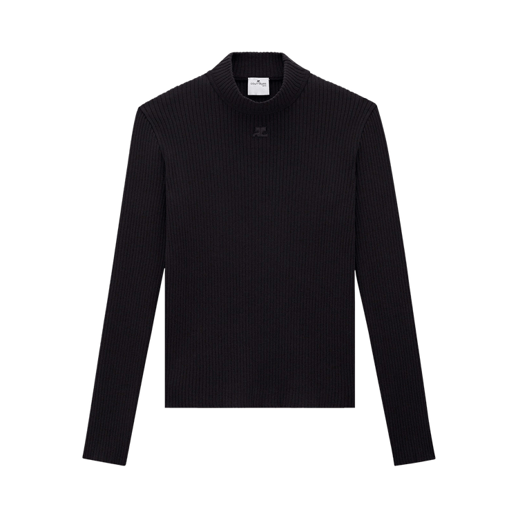 Courrèges Reedition Mockneck Sweater 'Black'