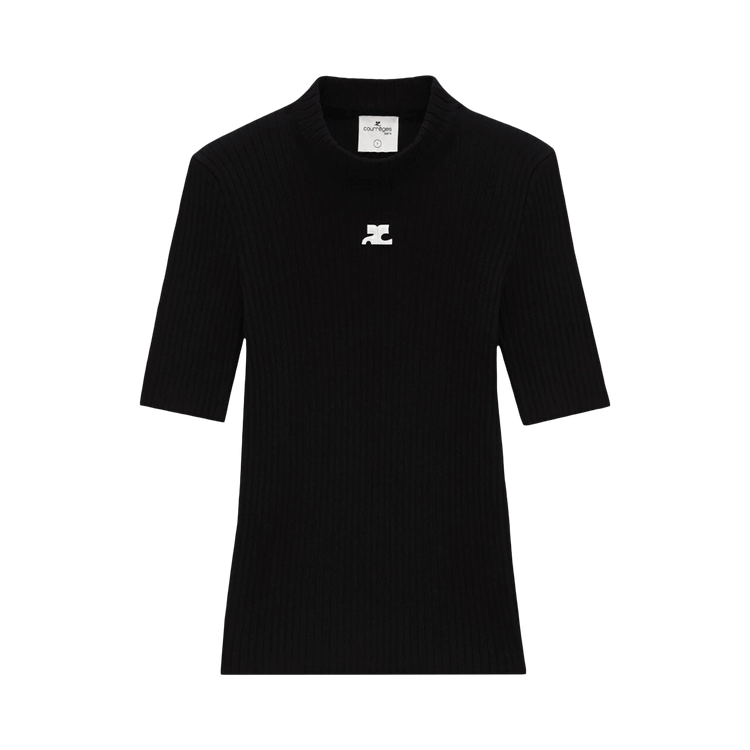 Courrèges Reedition Knit Short-Sleeve Jumper 'Black'