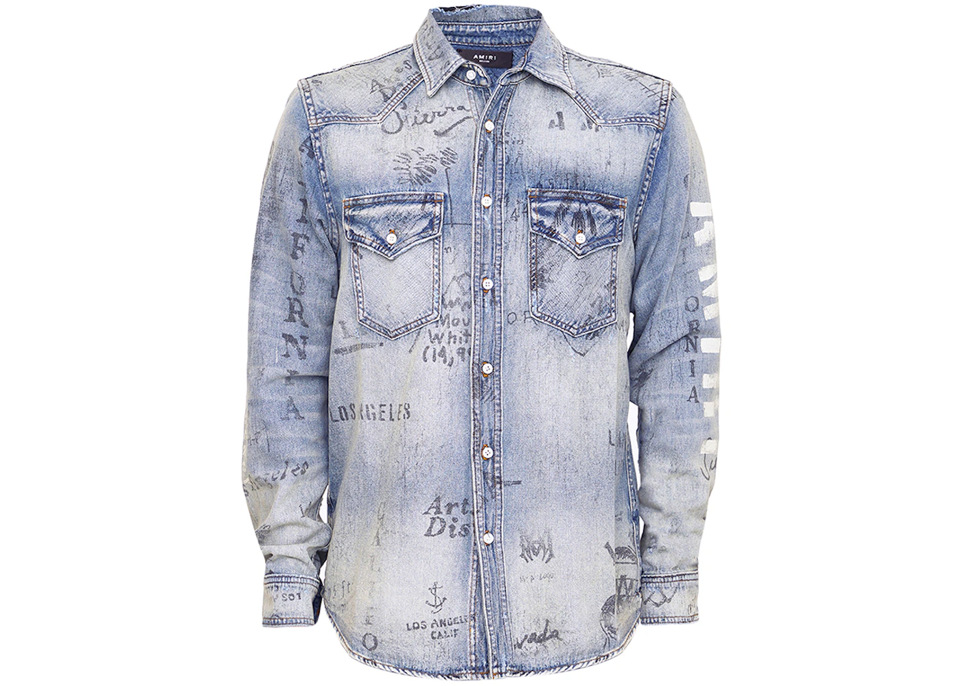 AMIRI Military Stencil Denim Shirt Clay Indigo
