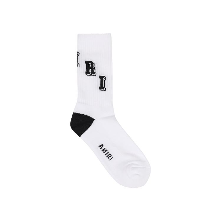 Amiri Black Collegiate Tube Socks 'White'
