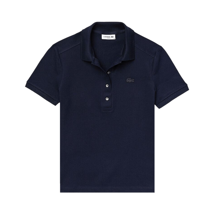 Lacoste L.12.D Slim Fit Stretch Mini Piqué Polo Shirt 'Navy Blue'