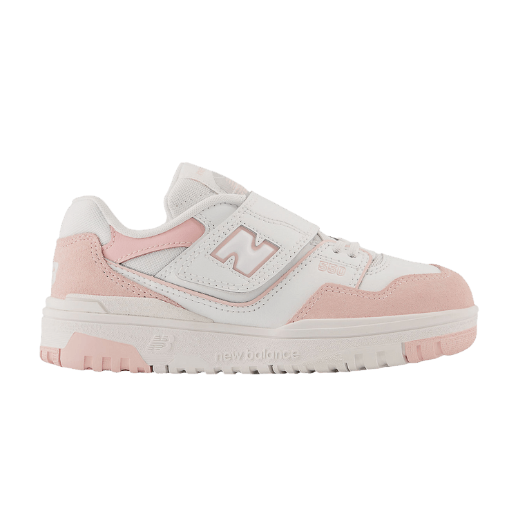New Balance 550 Bungee Lace Top Strap Little Kid 'White Pink Haze'