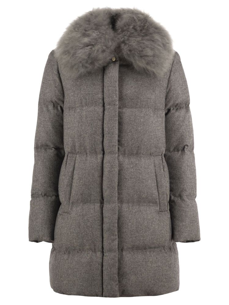 Herno Long-Sleeved Fur-Trim Quilted Jacket