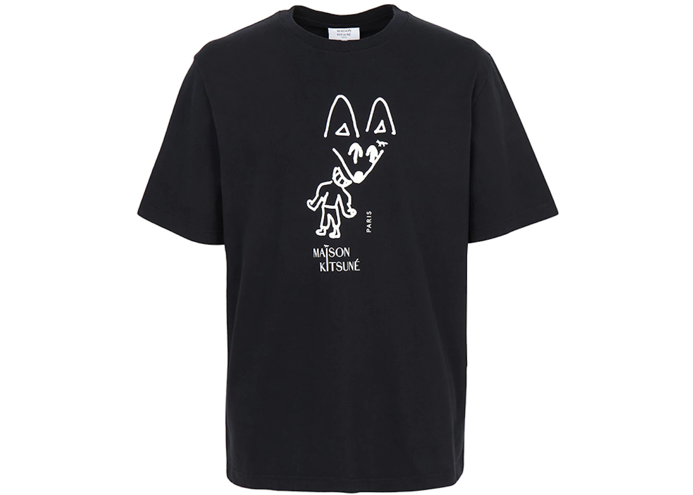 Maison Kitsune Party Fox Short Sleeve T-shirt Black