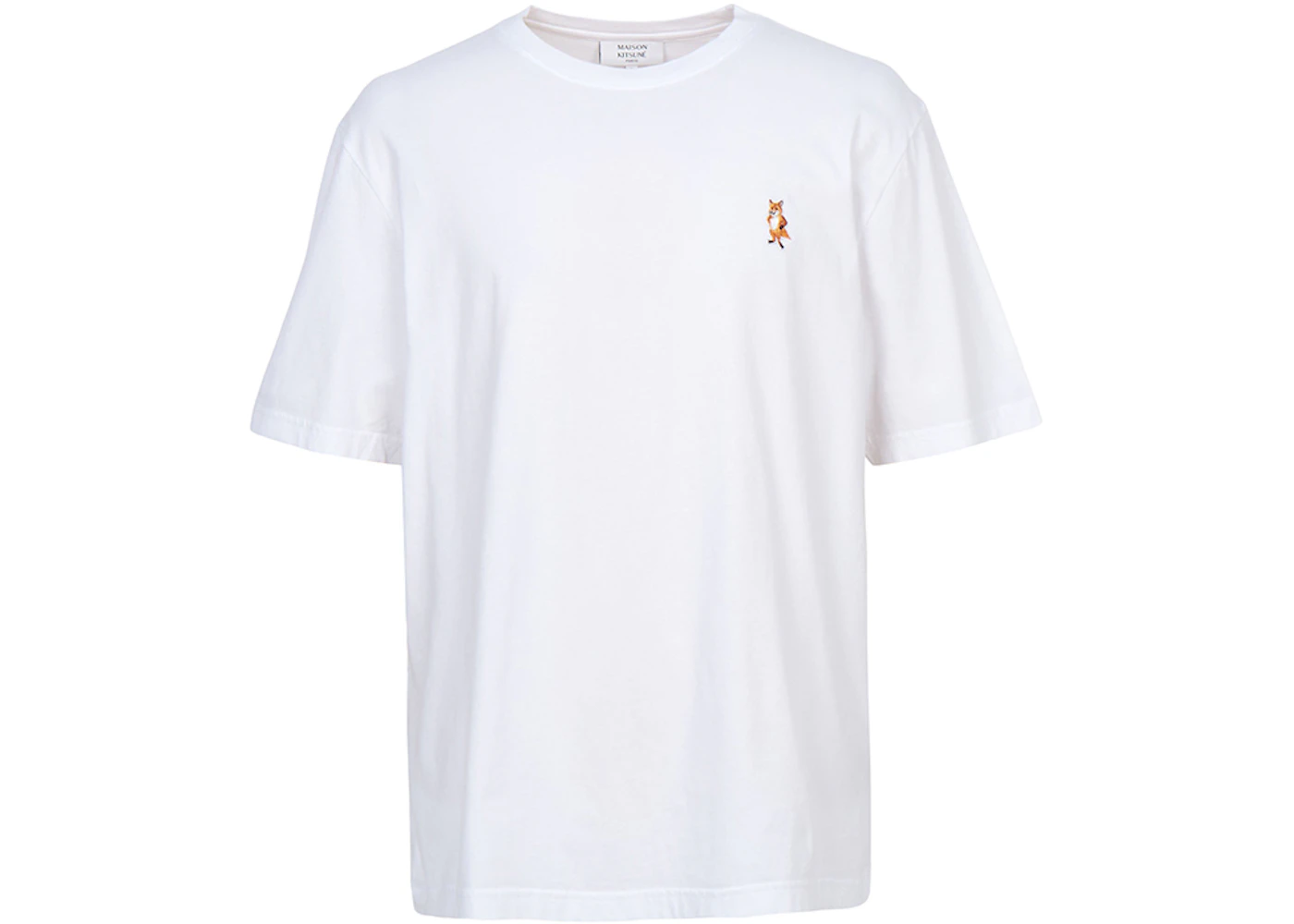 Maison Kitsune Standing Fox Short Sleeve T-shirt White