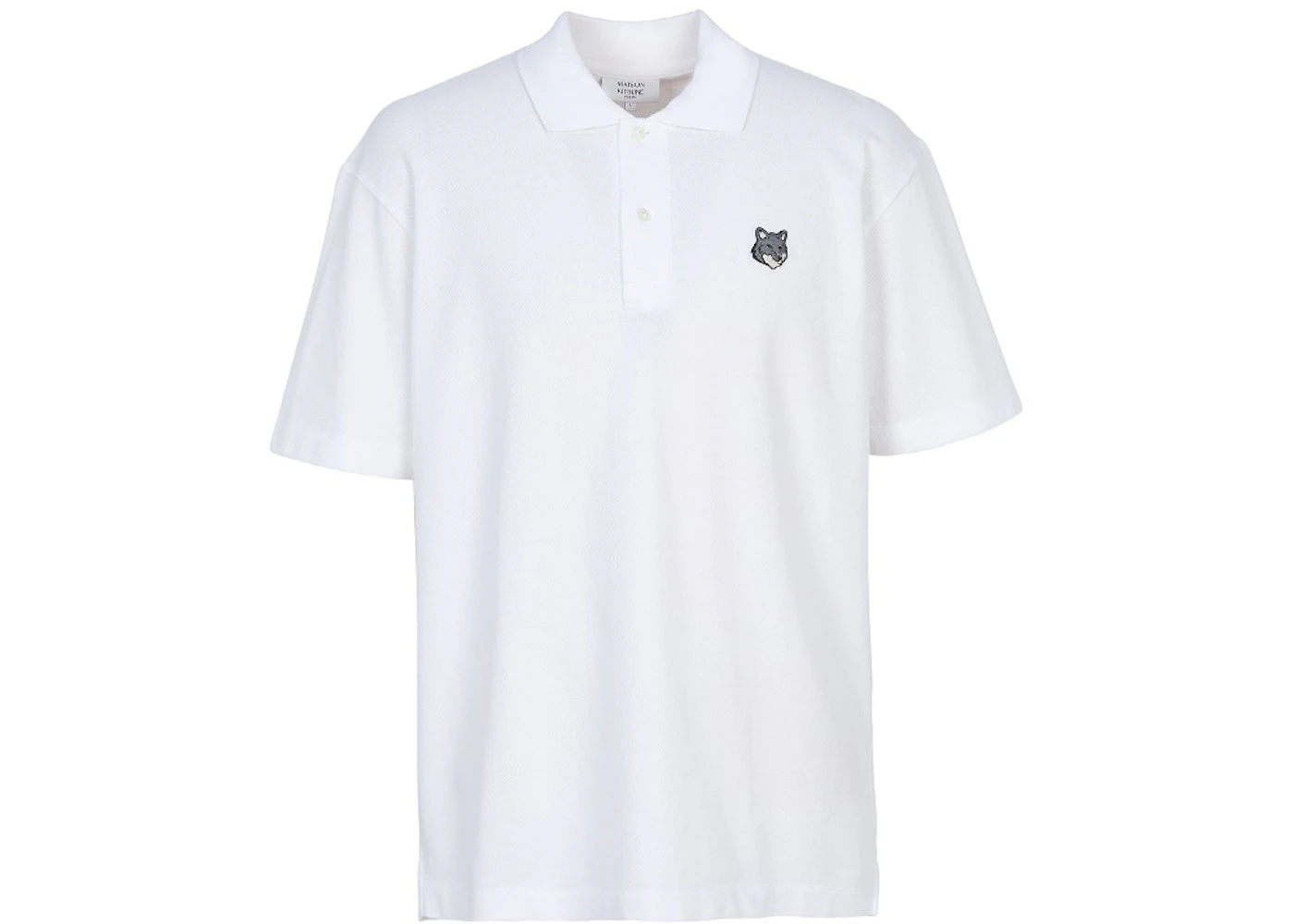 Maison Kitsune Fox Head Collar Short Sleeve T-shirt White