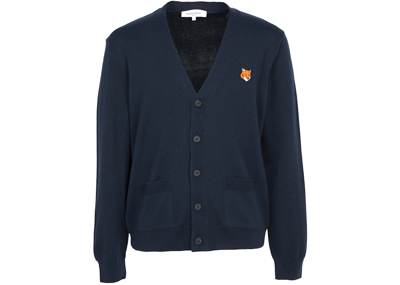Maison Kitsune Fox Head Cardigan Navy
