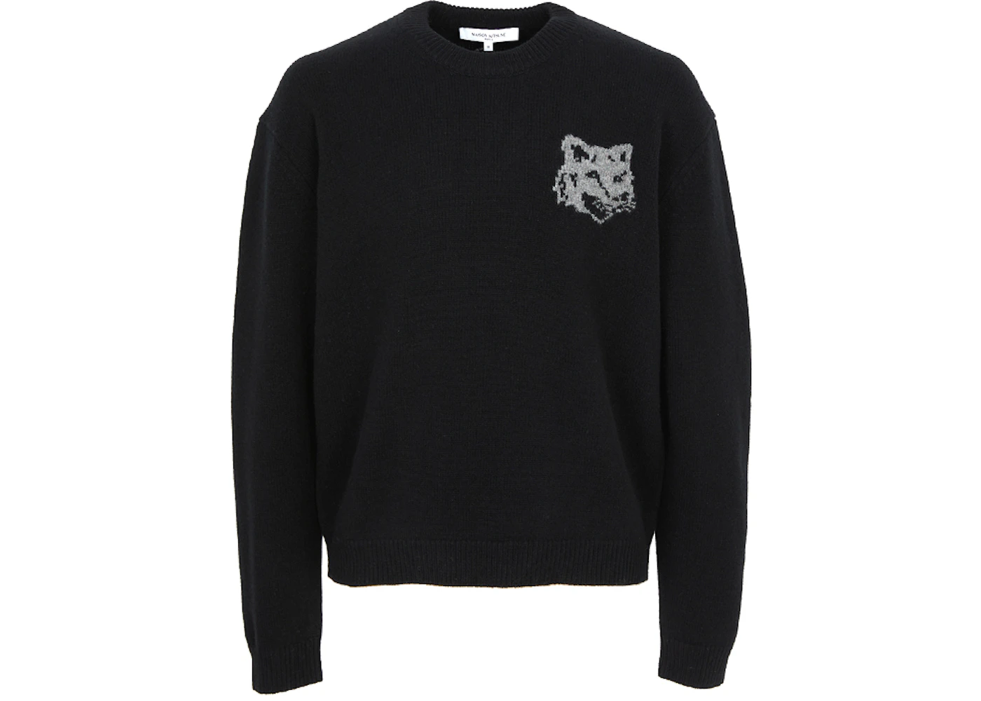 Maison Kitsune Fox Head Knit Sweater Black