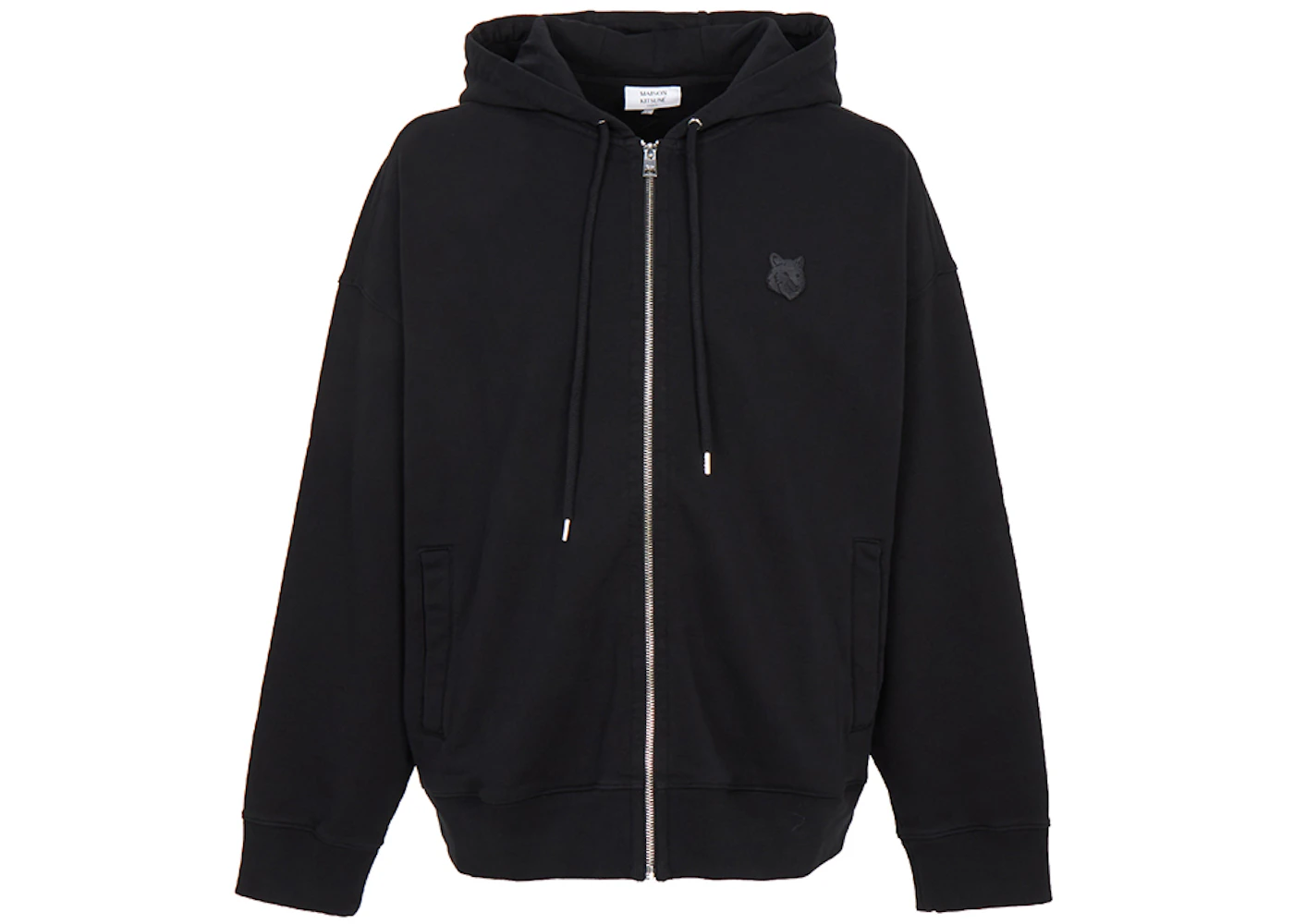 Maison Kitsune Fox Head Zip Up Sweatshirt Black