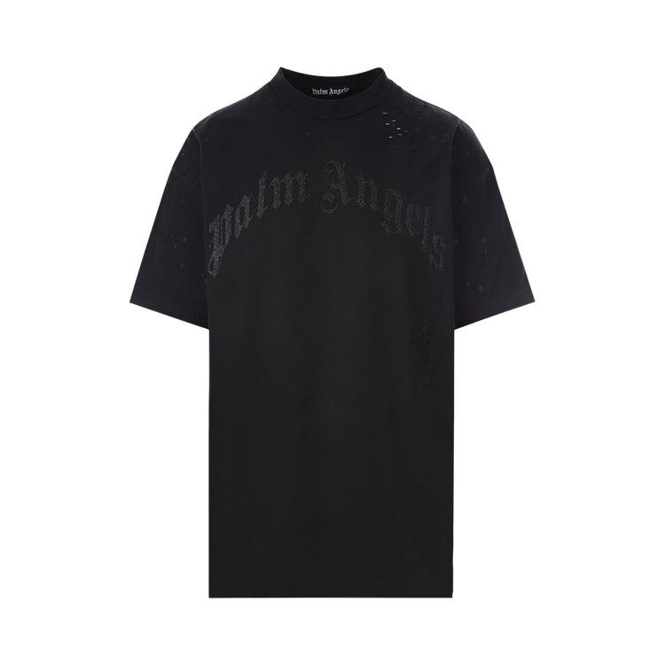 Palm Angels Glittered Logo Classic Tee 'Black'