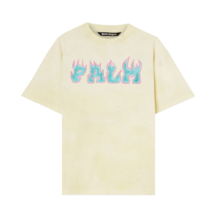 Palm Angels Flames Tee 'White/Purple'