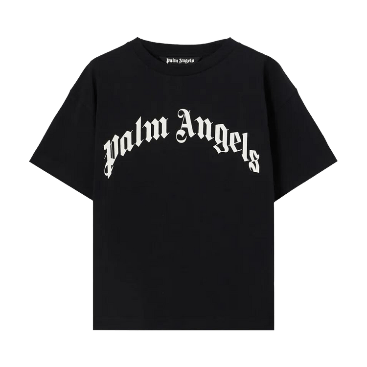 Palm Angels Curved Logo Regular Tee 'Black/Off White'