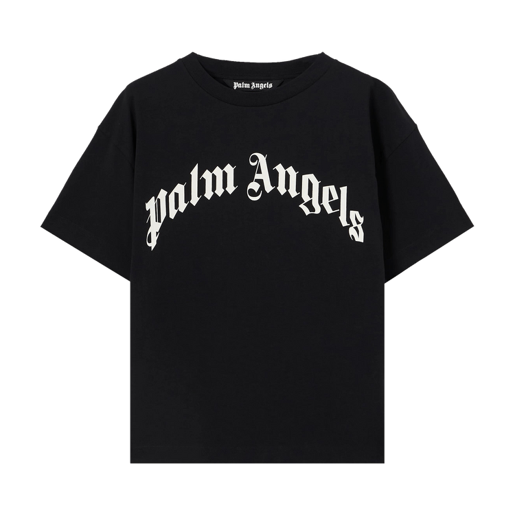 Palm Angels Curved Logo Regular T-Shirt 'Black/Off White'