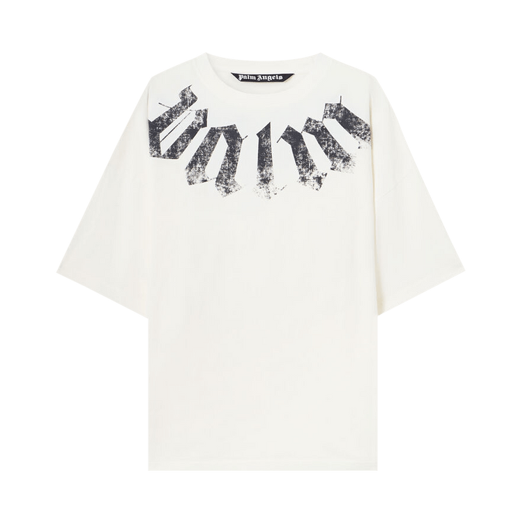 Palm Angels Big Neck Logo Loose T-Shirt 'Off White/Black'