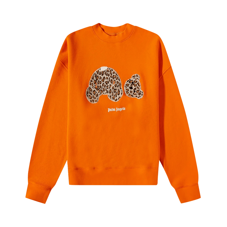 Palm Angels PA Leopard Bear Crewneck 'Orange/Brown'