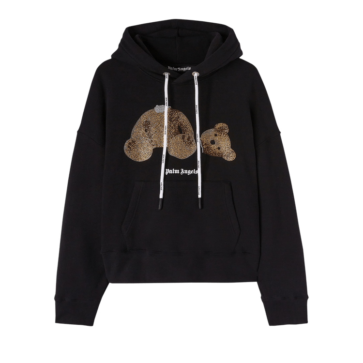 Palm Angels PA Sequins Bear Hoody 'Black/Gold'