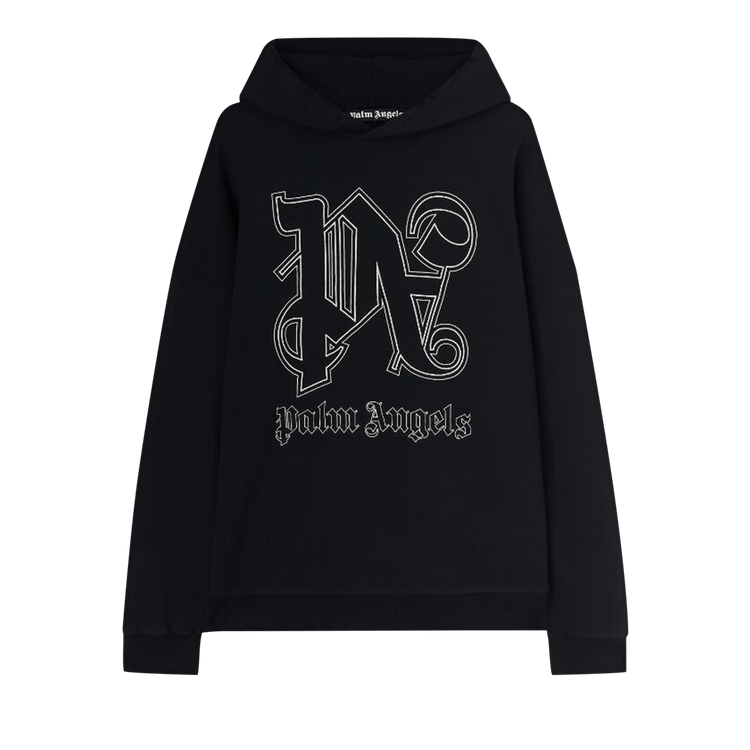 Palm Angels Monogram Statement Hoodie 'Black/Off White'