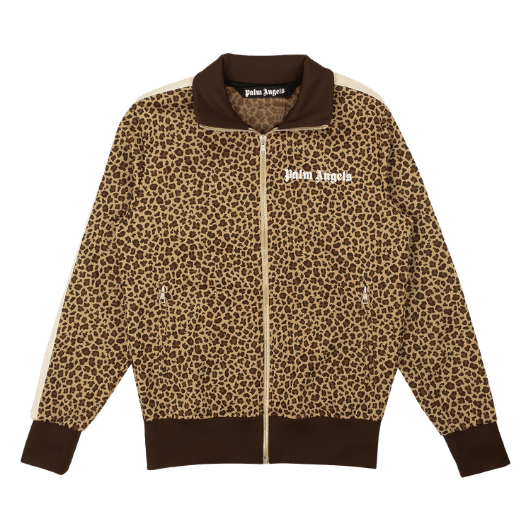 Palm Angels Leopard Jacquard Track Jacket 'Beige/Off White'