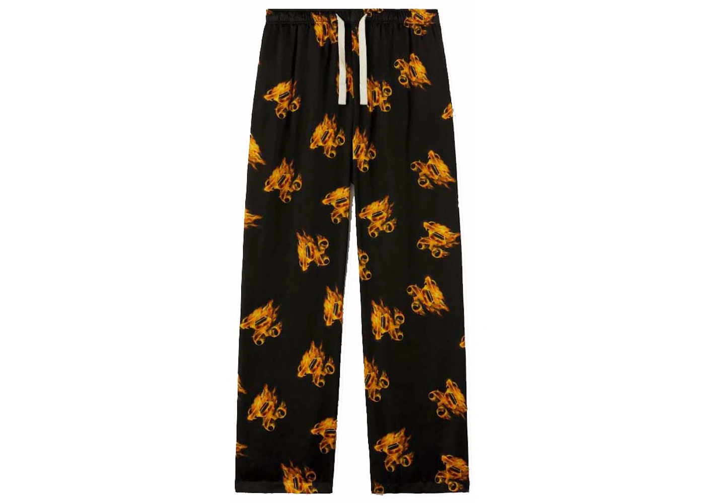 Palm Angels Burning Monogram Loose Pants Black/Gold