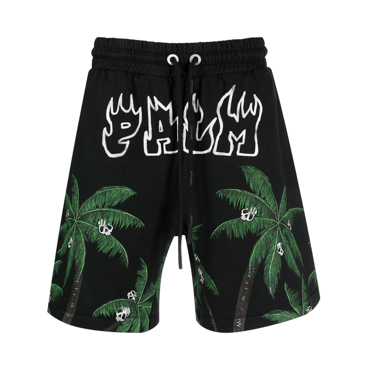 Palm Angels Palms And Skull Vintage Sweatshorts 'Black'