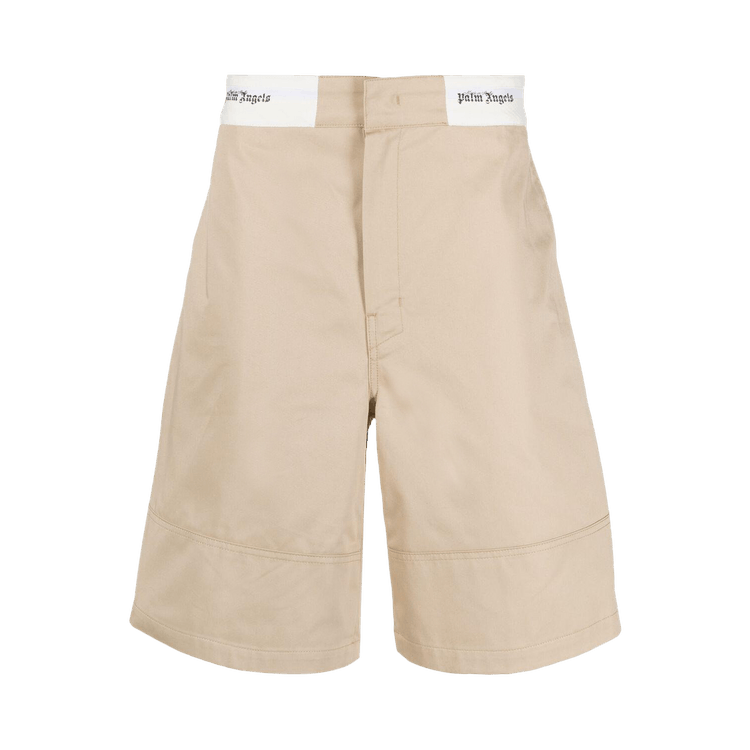 Palm Angels Sartorial Waistband Shorts 'Beige/Off White'