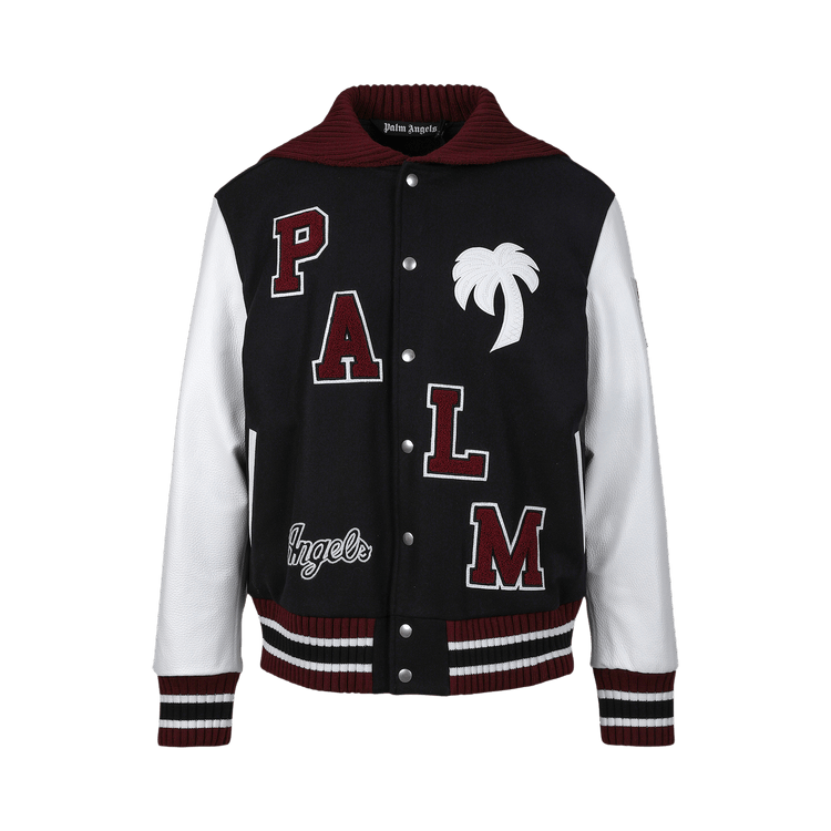 Palm Angels Marine Collar Varsity Jacket 'Navy Blue/Red'