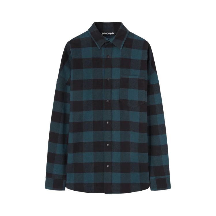 Palm Angels Classic Logo Overshirt 'Green/White'