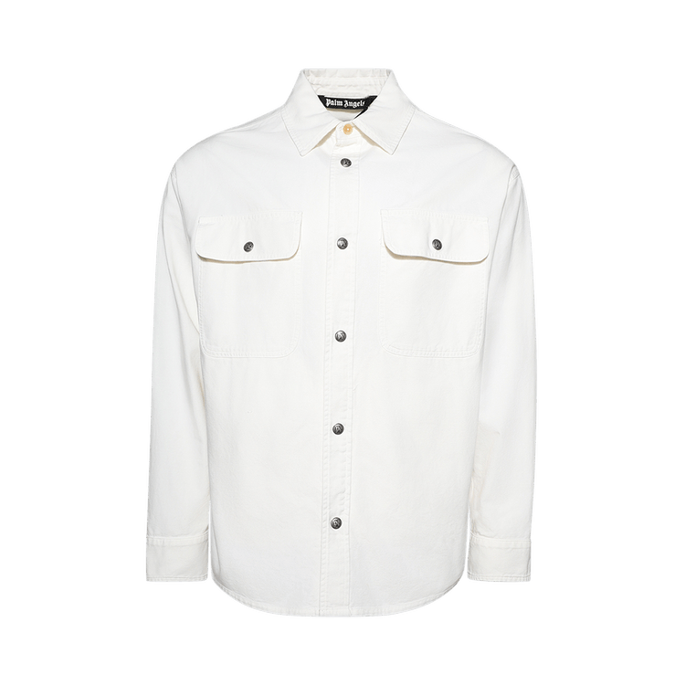 Palm Angels Monogram Embroidery Overshirt 'Off White'